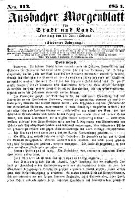 Ansbacher Morgenblatt für Stadt und Land (Ansbacher Morgenblatt) Freitag 13. Juni 1851