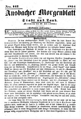 Ansbacher Morgenblatt für Stadt und Land (Ansbacher Morgenblatt) Mittwoch 30. Juli 1851