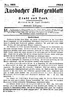 Ansbacher Morgenblatt für Stadt und Land (Ansbacher Morgenblatt) Mittwoch 20. August 1851