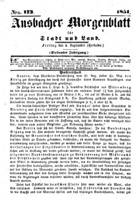 Ansbacher Morgenblatt für Stadt und Land (Ansbacher Morgenblatt) Freitag 5. September 1851