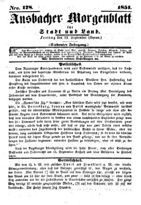 Ansbacher Morgenblatt für Stadt und Land (Ansbacher Morgenblatt) Freitag 12. September 1851