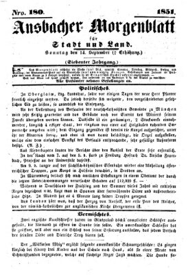 Ansbacher Morgenblatt für Stadt und Land (Ansbacher Morgenblatt) Sonntag 14. September 1851