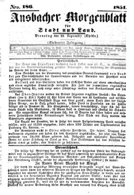 Ansbacher Morgenblatt für Stadt und Land (Ansbacher Morgenblatt) Dienstag 23. September 1851