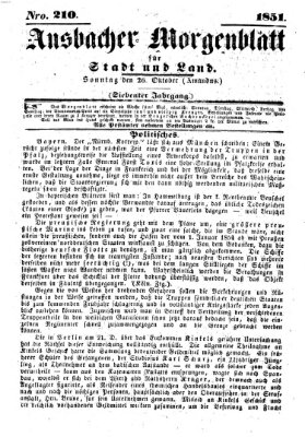 Ansbacher Morgenblatt für Stadt und Land (Ansbacher Morgenblatt) Sonntag 26. Oktober 1851