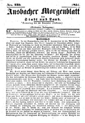 Ansbacher Morgenblatt für Stadt und Land (Ansbacher Morgenblatt) Sonntag 30. November 1851