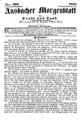 Ansbacher Morgenblatt für Stadt und Land (Ansbacher Morgenblatt) Mittwoch 24. Dezember 1851