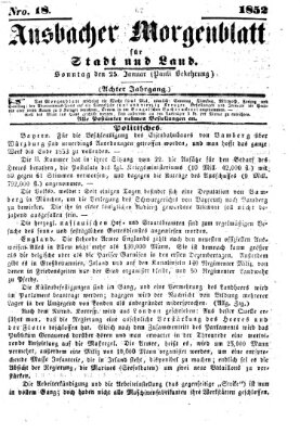 Ansbacher Morgenblatt für Stadt und Land (Ansbacher Morgenblatt) Sonntag 25. Januar 1852