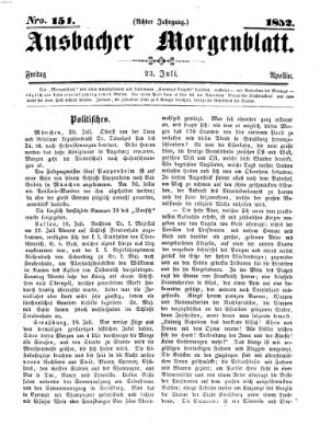 Ansbacher Morgenblatt Freitag 23. Juli 1852