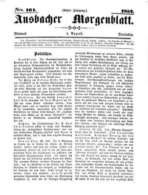 Ansbacher Morgenblatt Mittwoch 4. August 1852