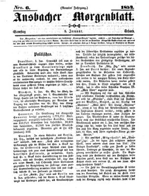 Ansbacher Morgenblatt Samstag 8. Januar 1853