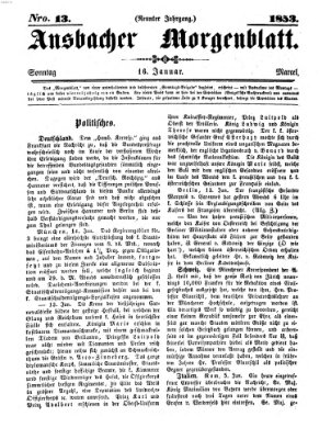 Ansbacher Morgenblatt Sonntag 16. Januar 1853