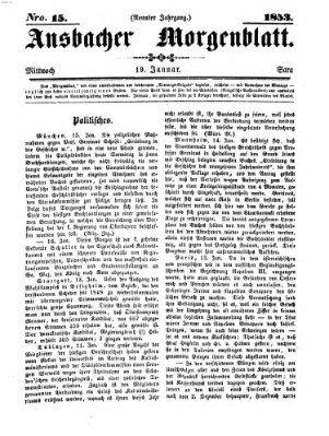 Ansbacher Morgenblatt Mittwoch 19. Januar 1853