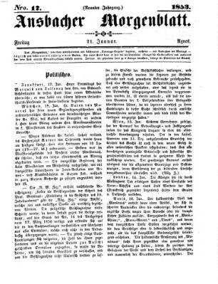 Ansbacher Morgenblatt Freitag 21. Januar 1853