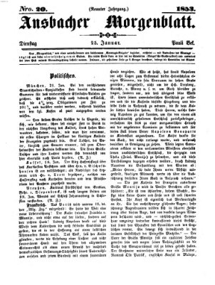 Ansbacher Morgenblatt Dienstag 25. Januar 1853