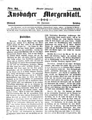 Ansbacher Morgenblatt Mittwoch 26. Januar 1853