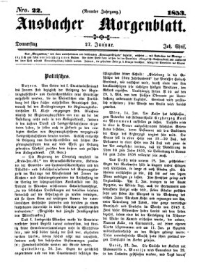 Ansbacher Morgenblatt Donnerstag 27. Januar 1853