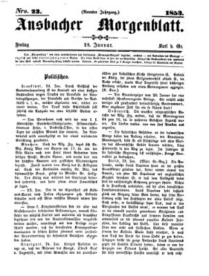 Ansbacher Morgenblatt Freitag 28. Januar 1853