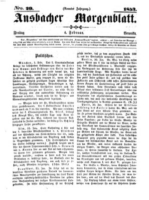 Ansbacher Morgenblatt Freitag 4. Februar 1853