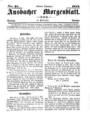 Ansbacher Morgenblatt Sonntag 6. Februar 1853