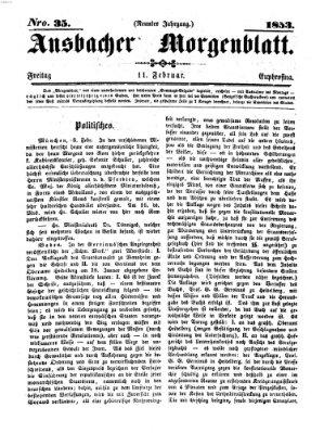 Ansbacher Morgenblatt Freitag 11. Februar 1853