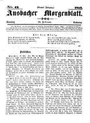 Ansbacher Morgenblatt Sonntag 20. Februar 1853