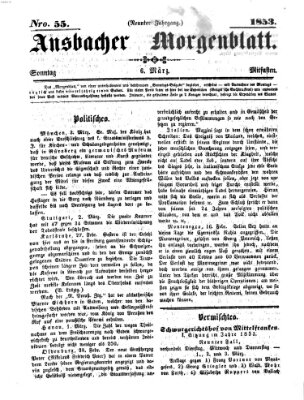 Ansbacher Morgenblatt Sonntag 6. März 1853