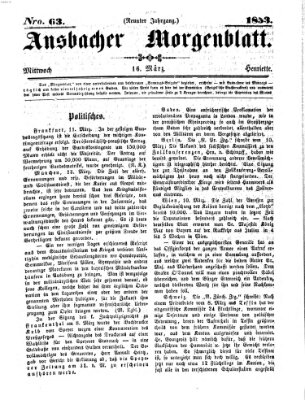 Ansbacher Morgenblatt Mittwoch 16. März 1853