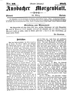 Ansbacher Morgenblatt Mittwoch 23. März 1853