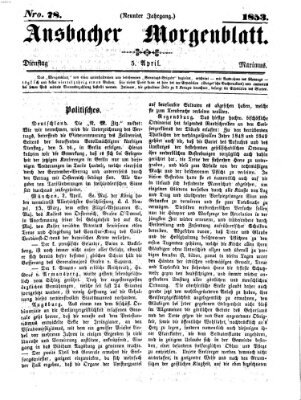 Ansbacher Morgenblatt Dienstag 5. April 1853