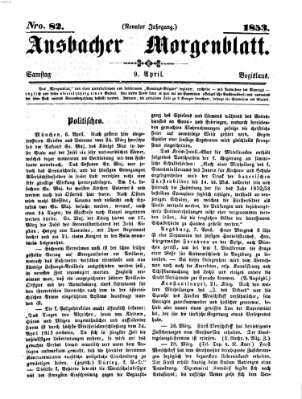 Ansbacher Morgenblatt Samstag 9. April 1853