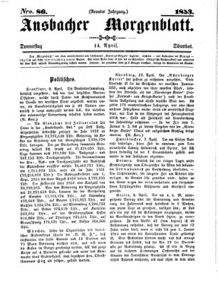 Ansbacher Morgenblatt Donnerstag 14. April 1853