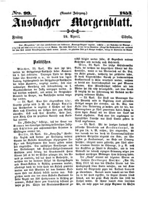 Ansbacher Morgenblatt Freitag 29. April 1853