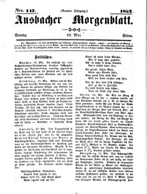 Ansbacher Morgenblatt Sonntag 22. Mai 1853