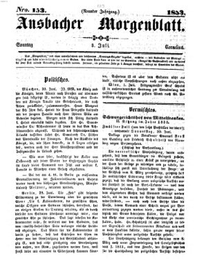 Ansbacher Morgenblatt Sonntag 3. Juli 1853