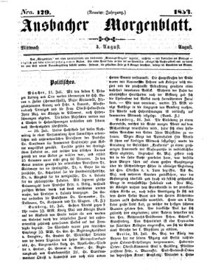 Ansbacher Morgenblatt Mittwoch 3. August 1853