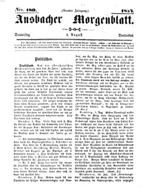 Ansbacher Morgenblatt Donnerstag 4. August 1853