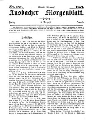 Ansbacher Morgenblatt Freitag 5. August 1853