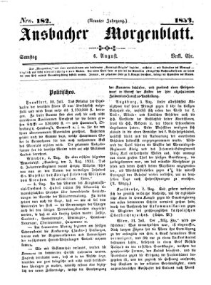 Ansbacher Morgenblatt Samstag 6. August 1853