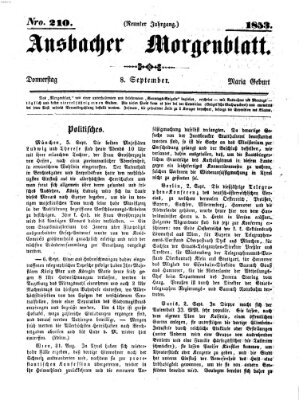 Ansbacher Morgenblatt Donnerstag 8. September 1853