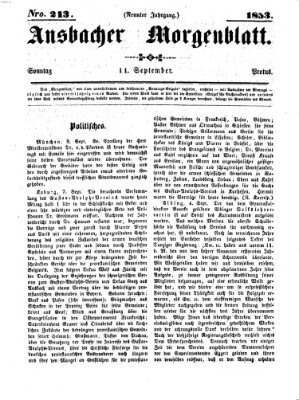 Ansbacher Morgenblatt Sonntag 11. September 1853