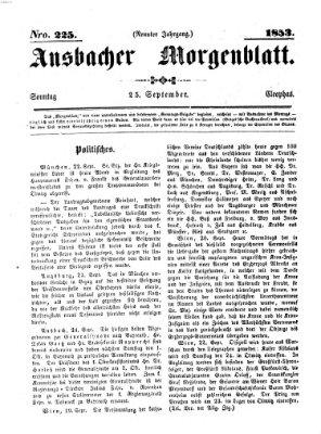 Ansbacher Morgenblatt Sonntag 25. September 1853