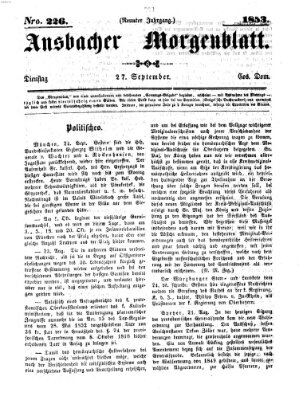 Ansbacher Morgenblatt Dienstag 27. September 1853