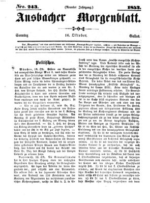 Ansbacher Morgenblatt Sonntag 16. Oktober 1853