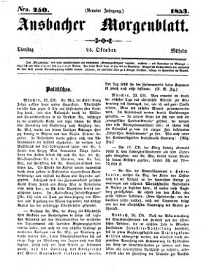 Ansbacher Morgenblatt Dienstag 25. Oktober 1853