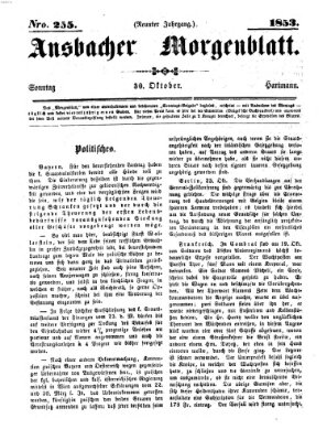 Ansbacher Morgenblatt Sonntag 30. Oktober 1853