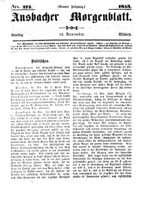 Ansbacher Morgenblatt Samstag 19. November 1853