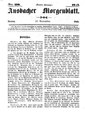 Ansbacher Morgenblatt Sonntag 27. November 1853