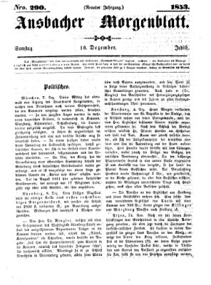 Ansbacher Morgenblatt Samstag 10. Dezember 1853