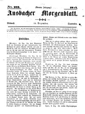 Ansbacher Morgenblatt Mittwoch 14. Dezember 1853