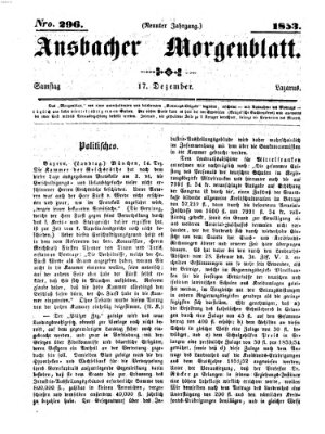 Ansbacher Morgenblatt Samstag 17. Dezember 1853